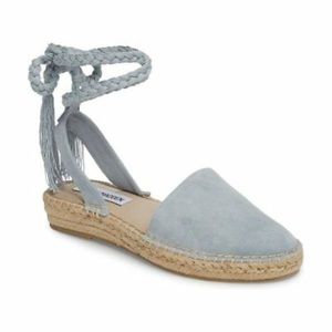 Steve Madden Blue Suede Espadrille Sandals Size 8